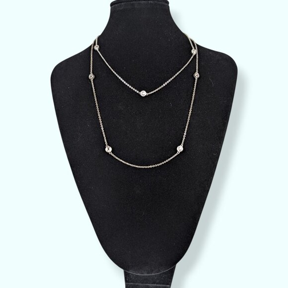 Premier Designs Long Rhinestone Chain Necklace - Picture 2 of 5